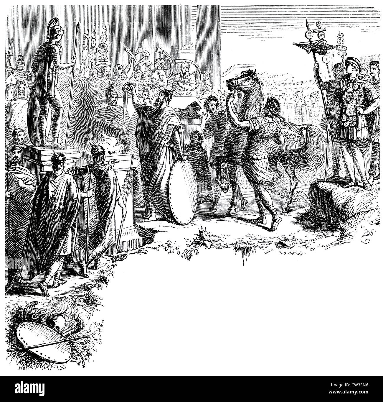 Marte sacrificio solenne Foto Stock