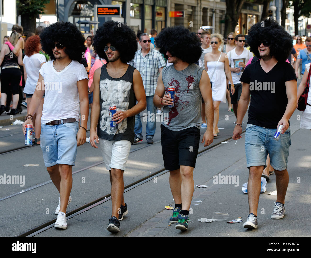 Big pelose buontemponi a Zurigo Street Parade, una techno trance e festival. Foto Stock