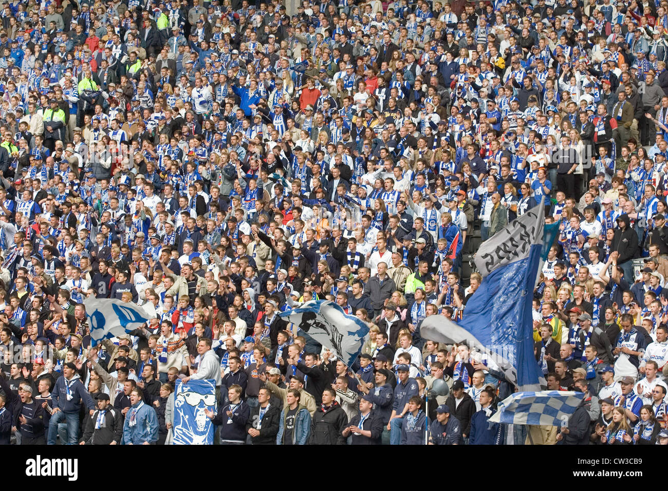 Berlino, Hertha BSC tifosi allo stadio Olimpico Foto Stock