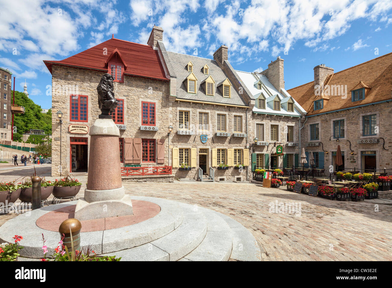 Il re Luigi XIV busto, Royal Place, Quebec City Foto Stock