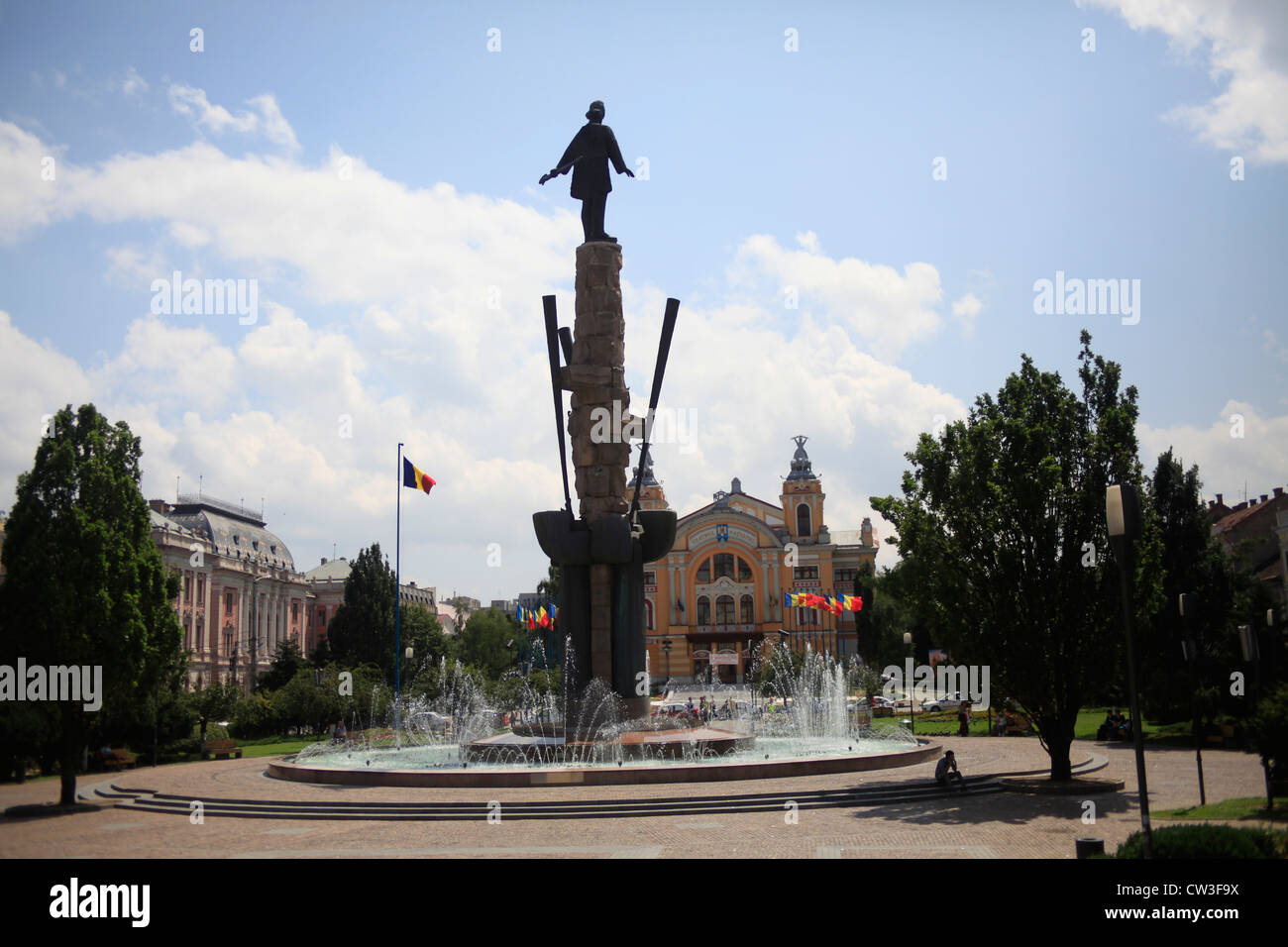 Cluj-Napoca, Romania Avram Iancu Square Foto Stock