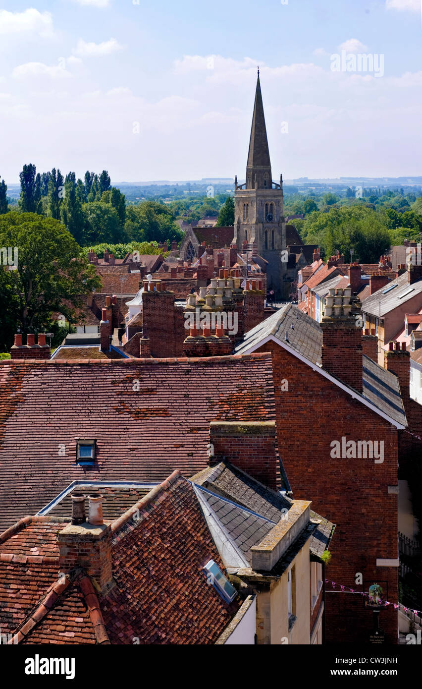 St. Helen's Street, Abingdon-on-Thames, Oxfordshire, Regno Unito dal tetto del County Hall Museum Foto Stock