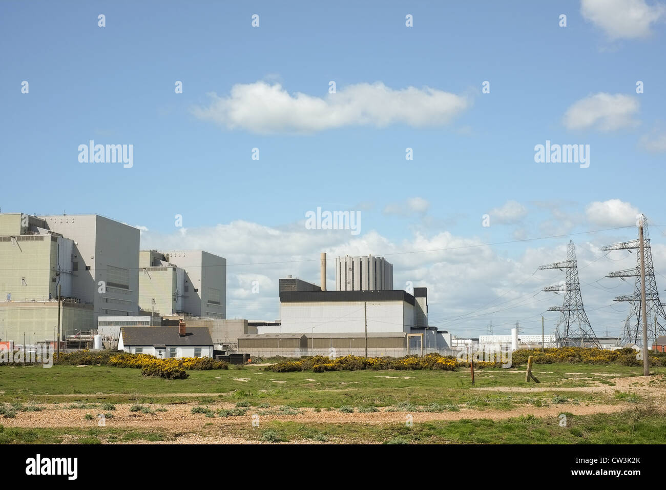 Centrale nucleare di stazione di generazione a Dungeness, Kent, Regno Unito, questo planr è noto come Dungeness B. Foto Stock