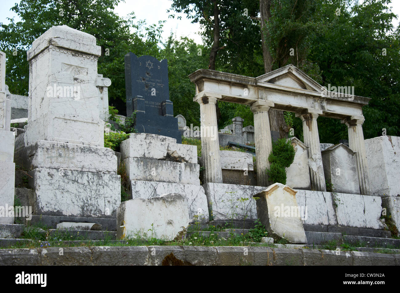 Il vecchio cimitero ebraico di Sarajevo in Bosnia Erzegovina Foto Stock