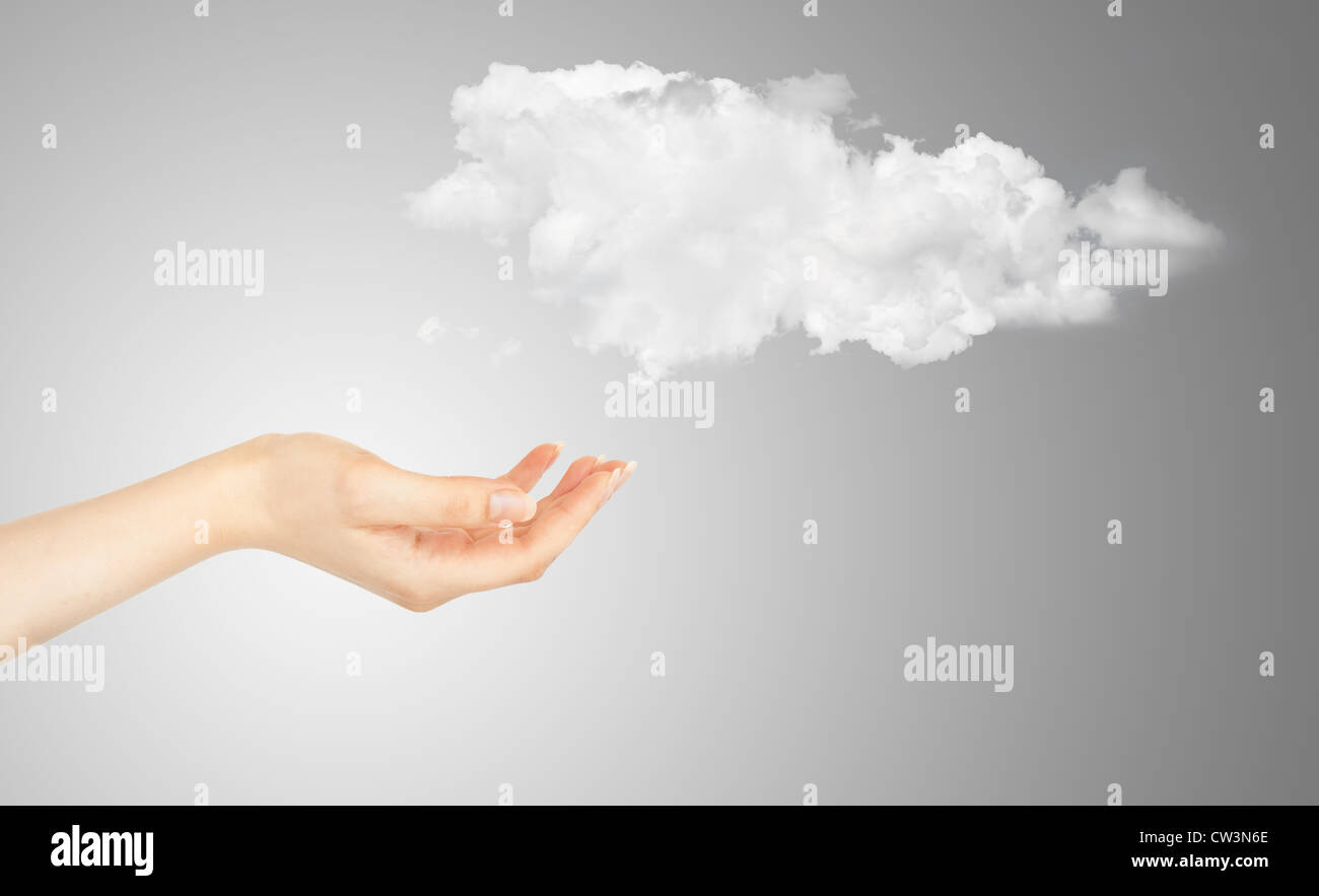 Il cloud computing concetto - world wide la condivisione dei dati e la comunicazione Foto Stock