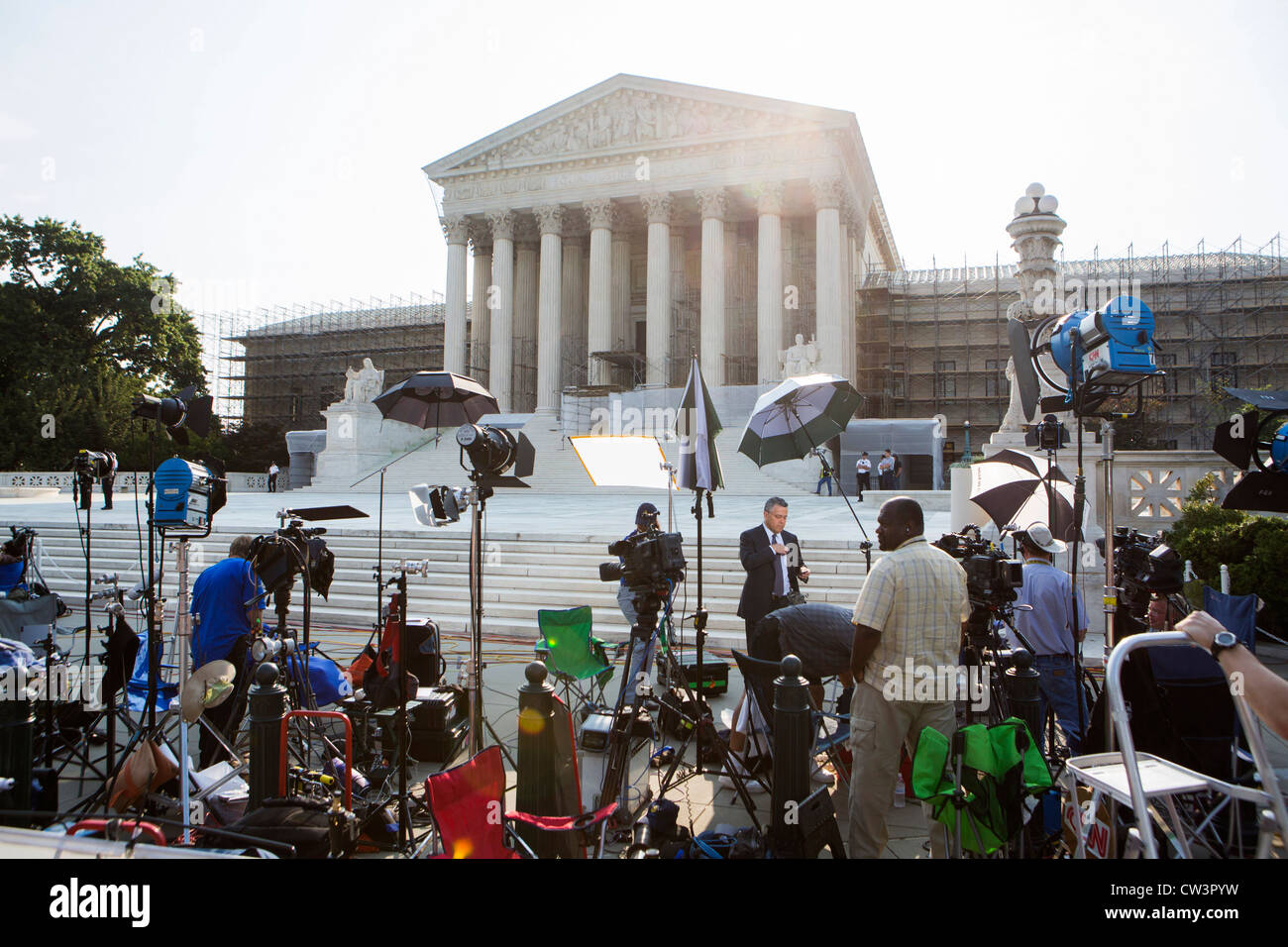 La Corte Suprema il giorno della sanità caso annuncio. Foto Stock