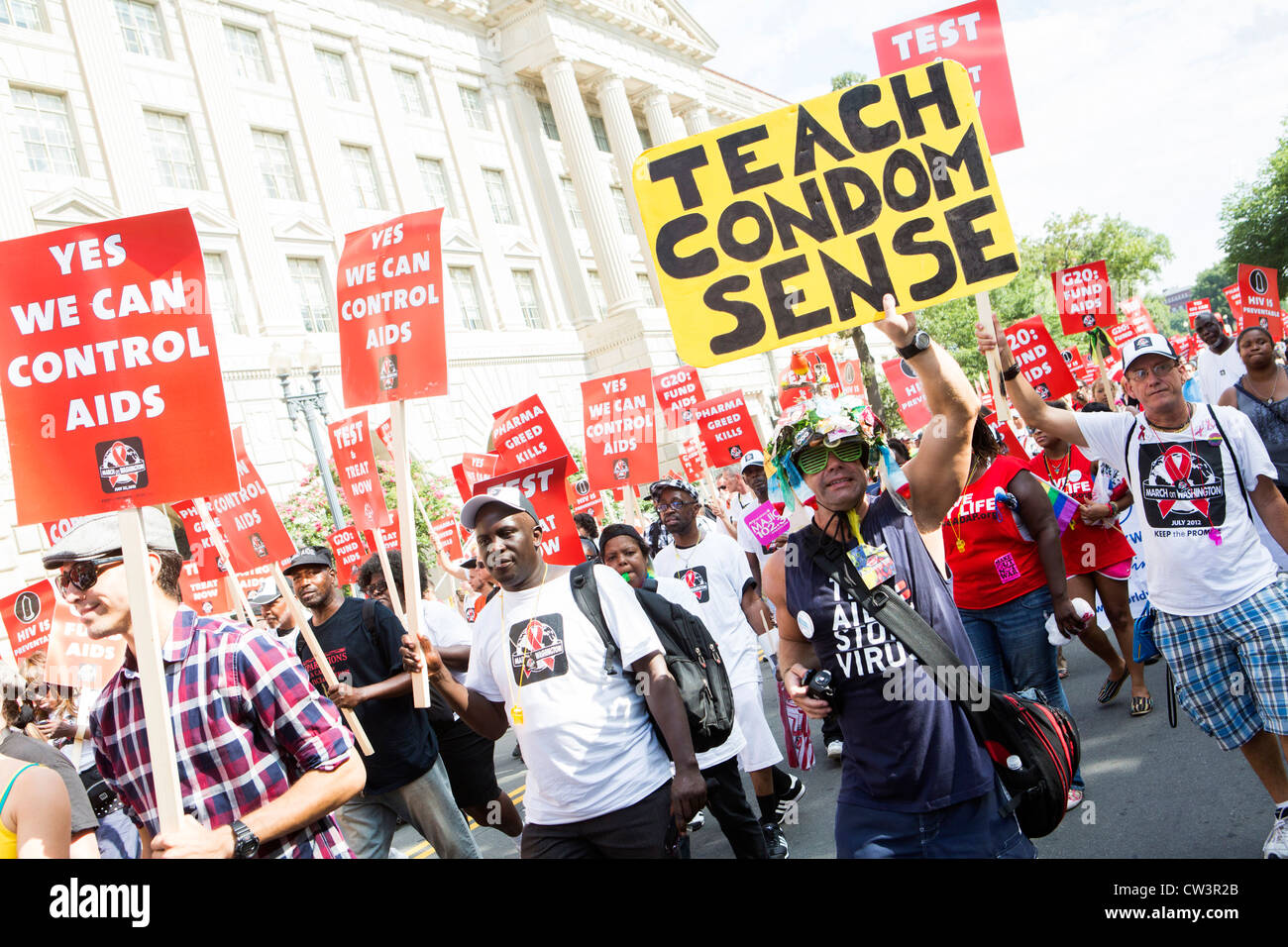 Un HIV/AIDS rally in Washington, DC. Foto Stock