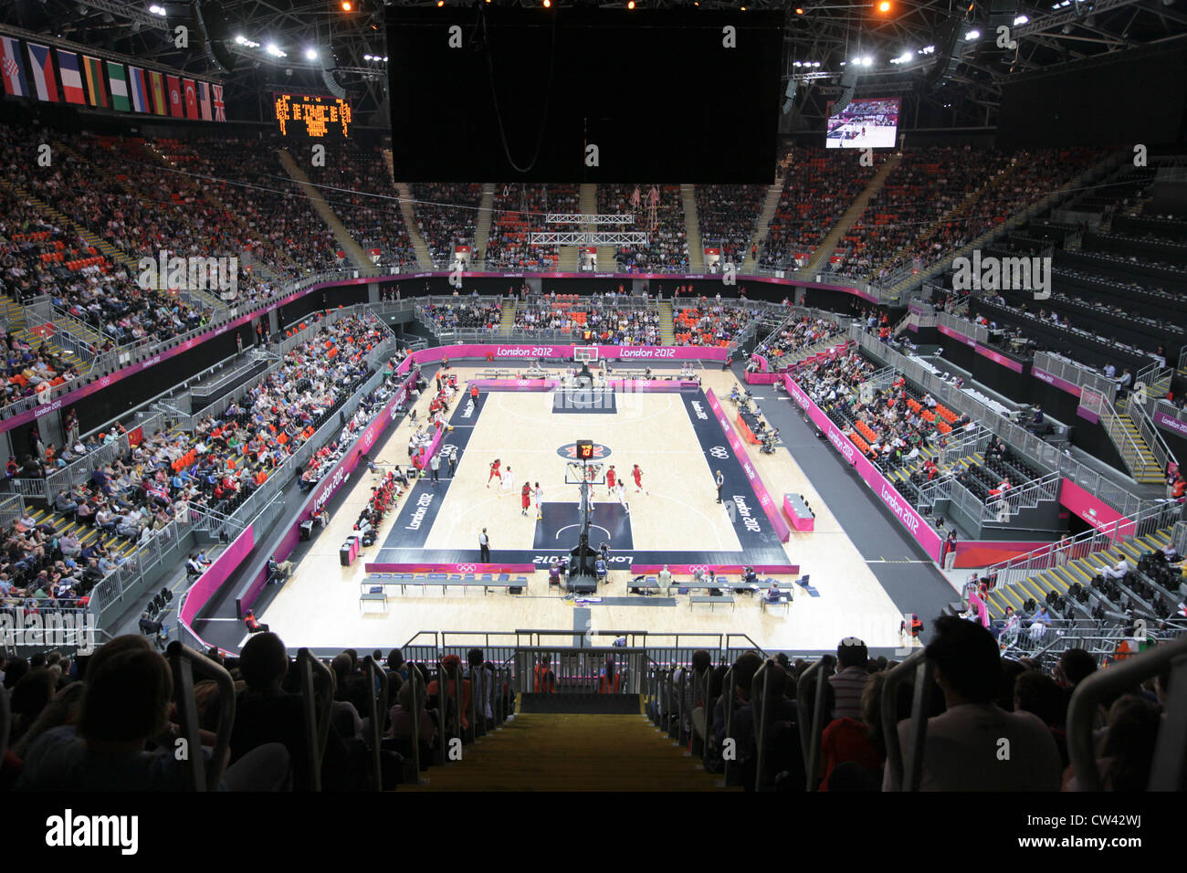 BASKETBALL ARENA presso il London 2012 Giochi Olimpici chiamato il cubo Foto Stock