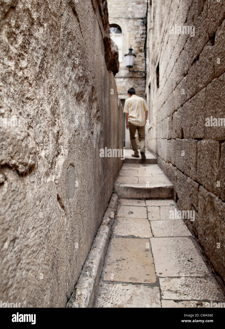 Stretto vicolo nel palazzo di Diocleziano (Città Vecchia). Split, Croazia. Foto Stock