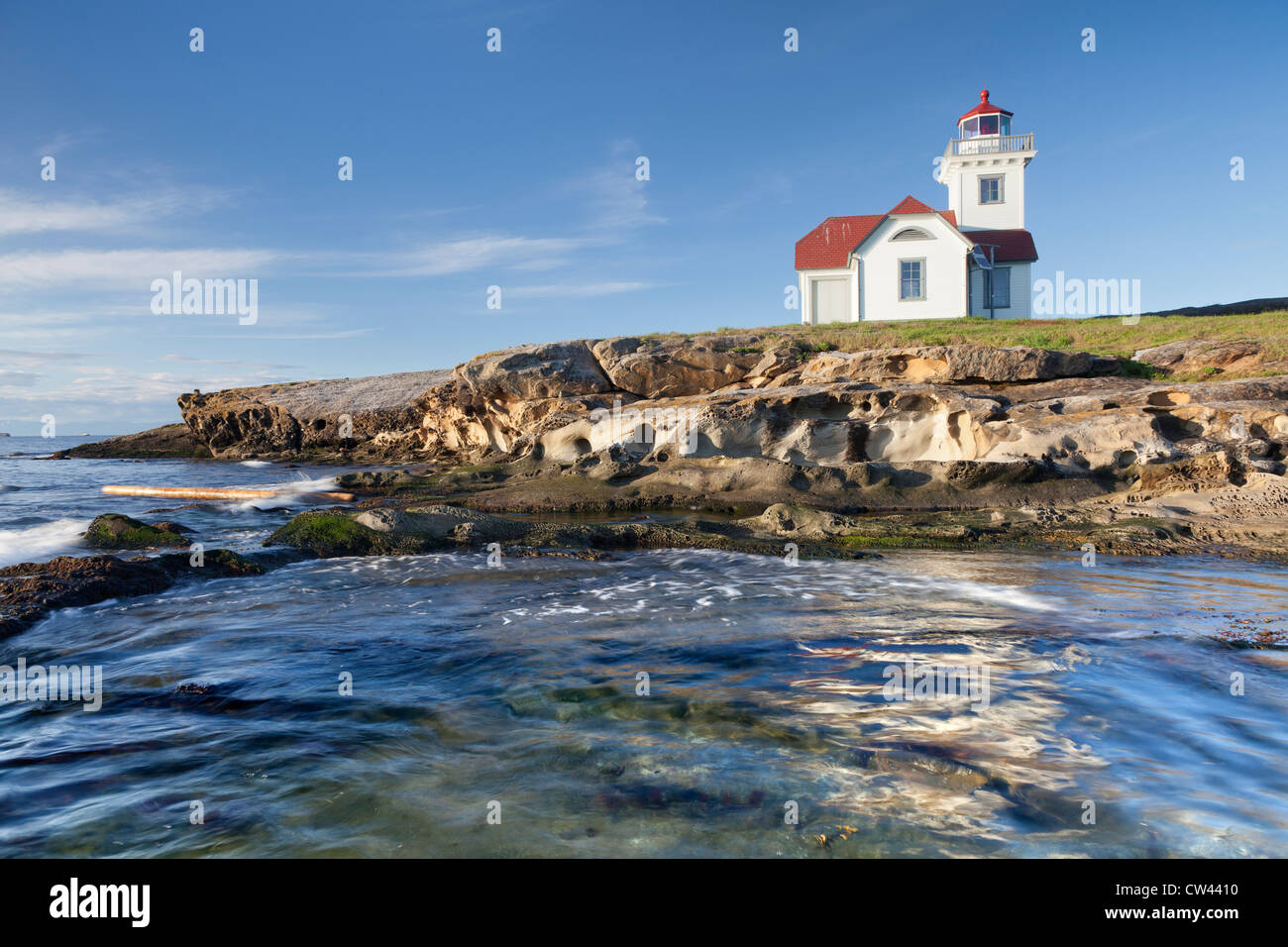 Stati Uniti d'America, nello Stato di Washington, San Juan Islands, Patos Island, vista di Patos Island Lighthouse Foto Stock