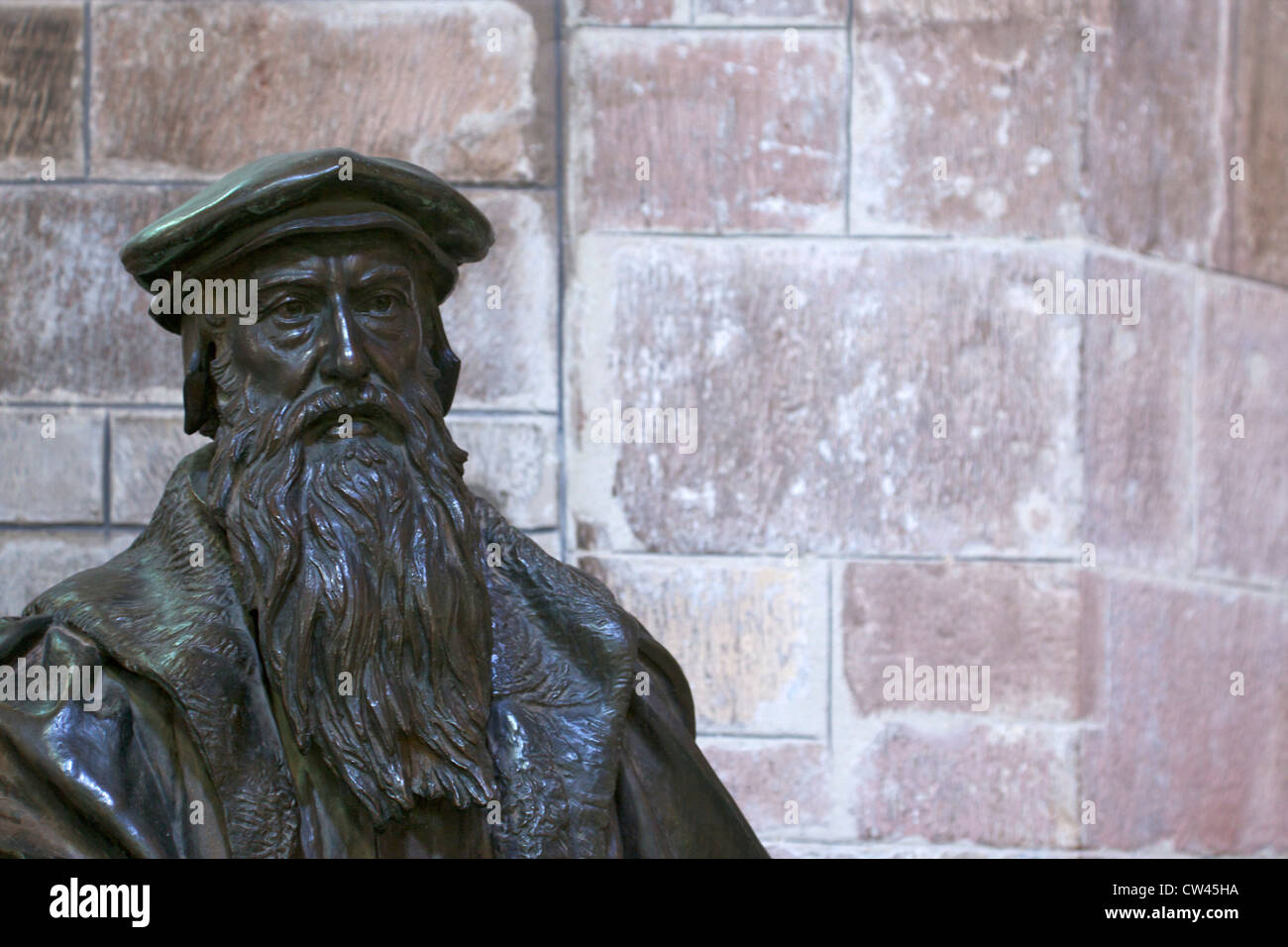 Statua di John Knox, la Cattedrale di St Giles, città vecchia, Edimburgo, Scozia, GB, Isole britanniche, Europa Foto Stock