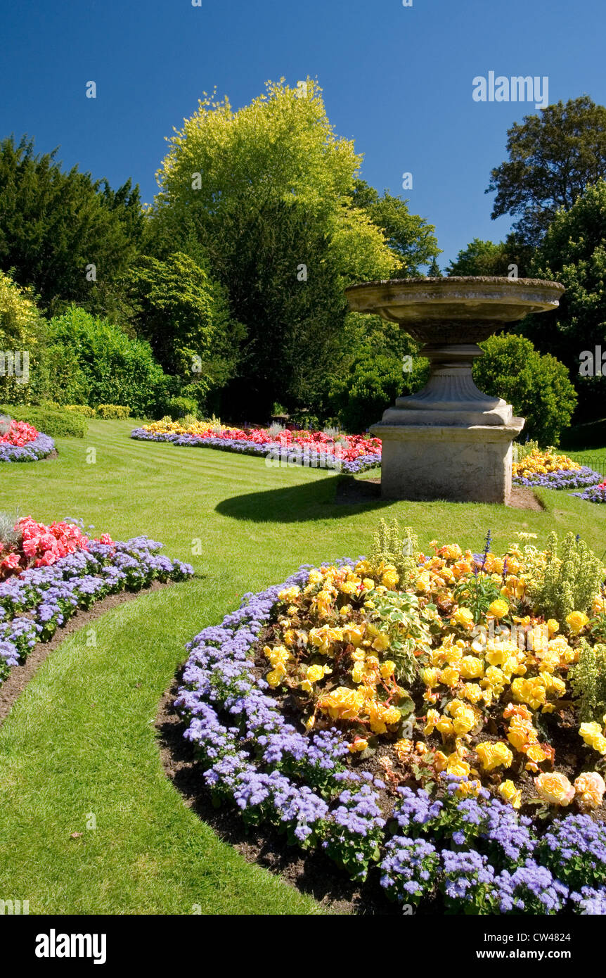Letti di fiori, Royal Victoria Park, bagno, Somerset, Inghilterra. Foto Stock