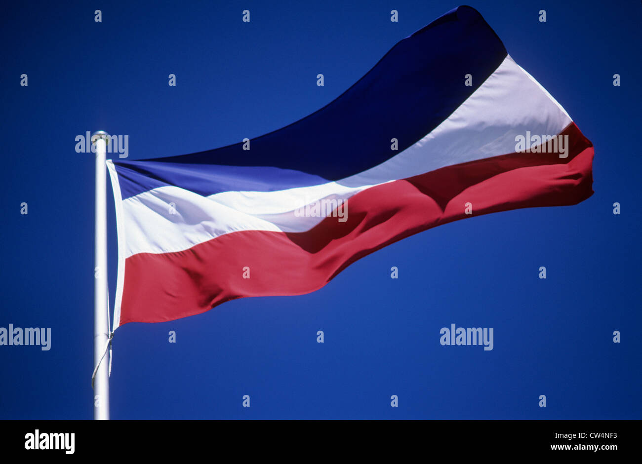 La bandiera nazionale/colori della Iugoslavia. Foto Stock
