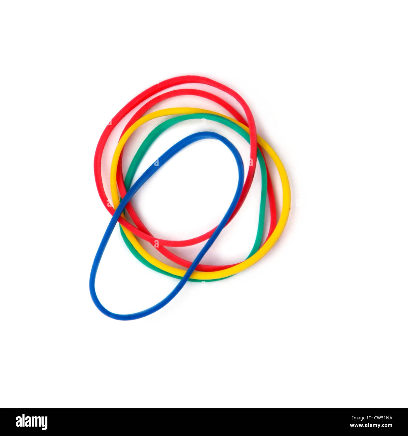 Un multicolore sfondo mostrante un mucchio di elastici colorati nastri di  gomma Foto stock - Alamy