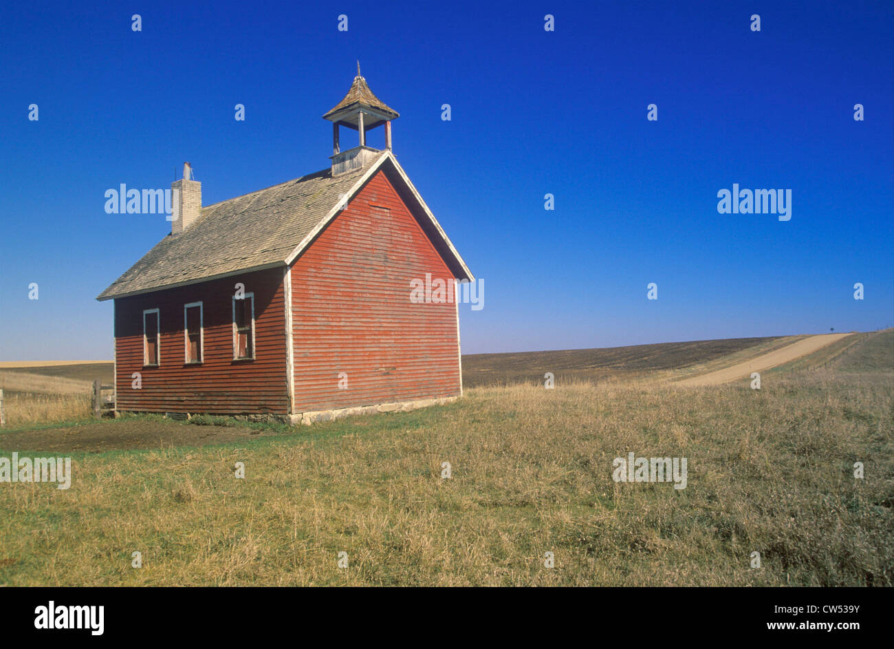Una stanza schoolhouse nella prateria, Battlefield, MN Foto Stock