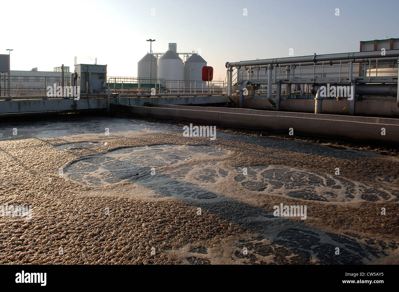 Impianto di depurazione e di trattamento delle acque reflue, Bernau Foto Stock