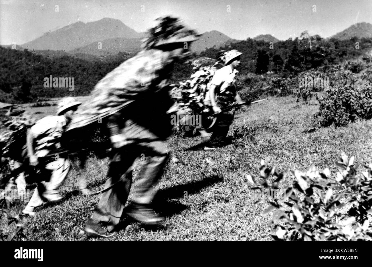 Guerra del Vietnam, di formazione e di lotta contro l'esercito North-Vietnamese Foto Stock