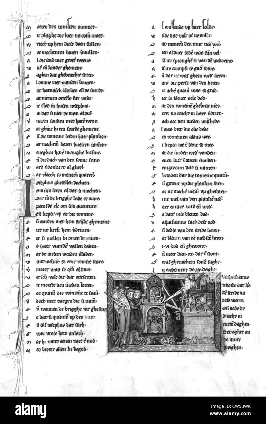 Maerlant, Rijmbijbel (rhyming Bibbia): assedio scena (Gerusalemme) Foto Stock