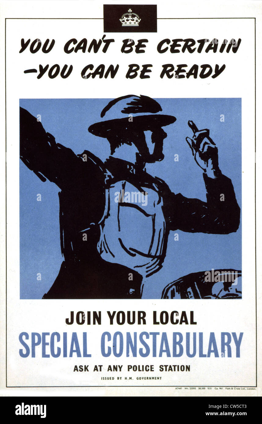 Poster di propaganda per la difesa civile Foto Stock