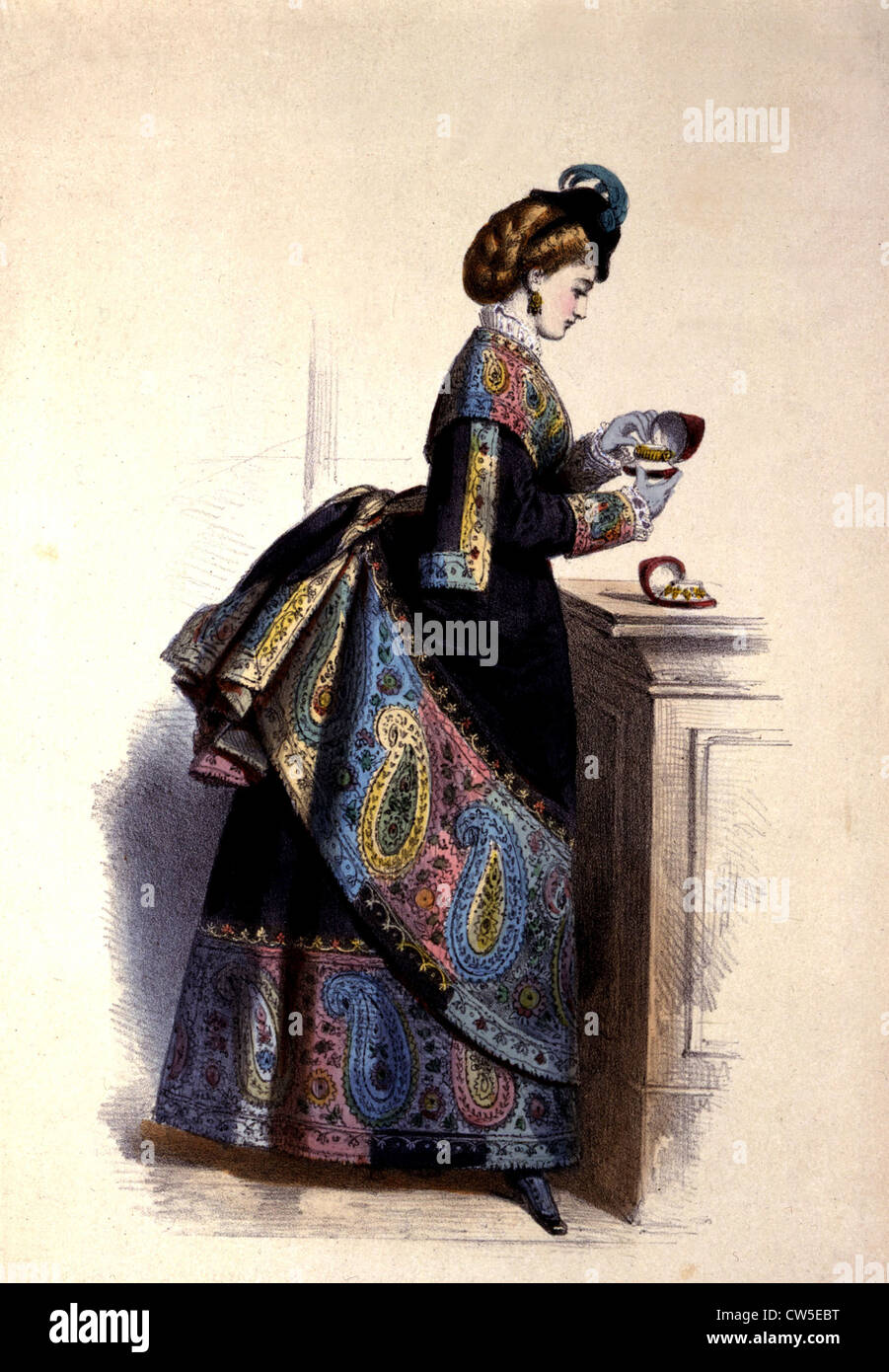 Janet, città vestito con 'pouf', da 'La mode artistique" (1874-75) Foto Stock