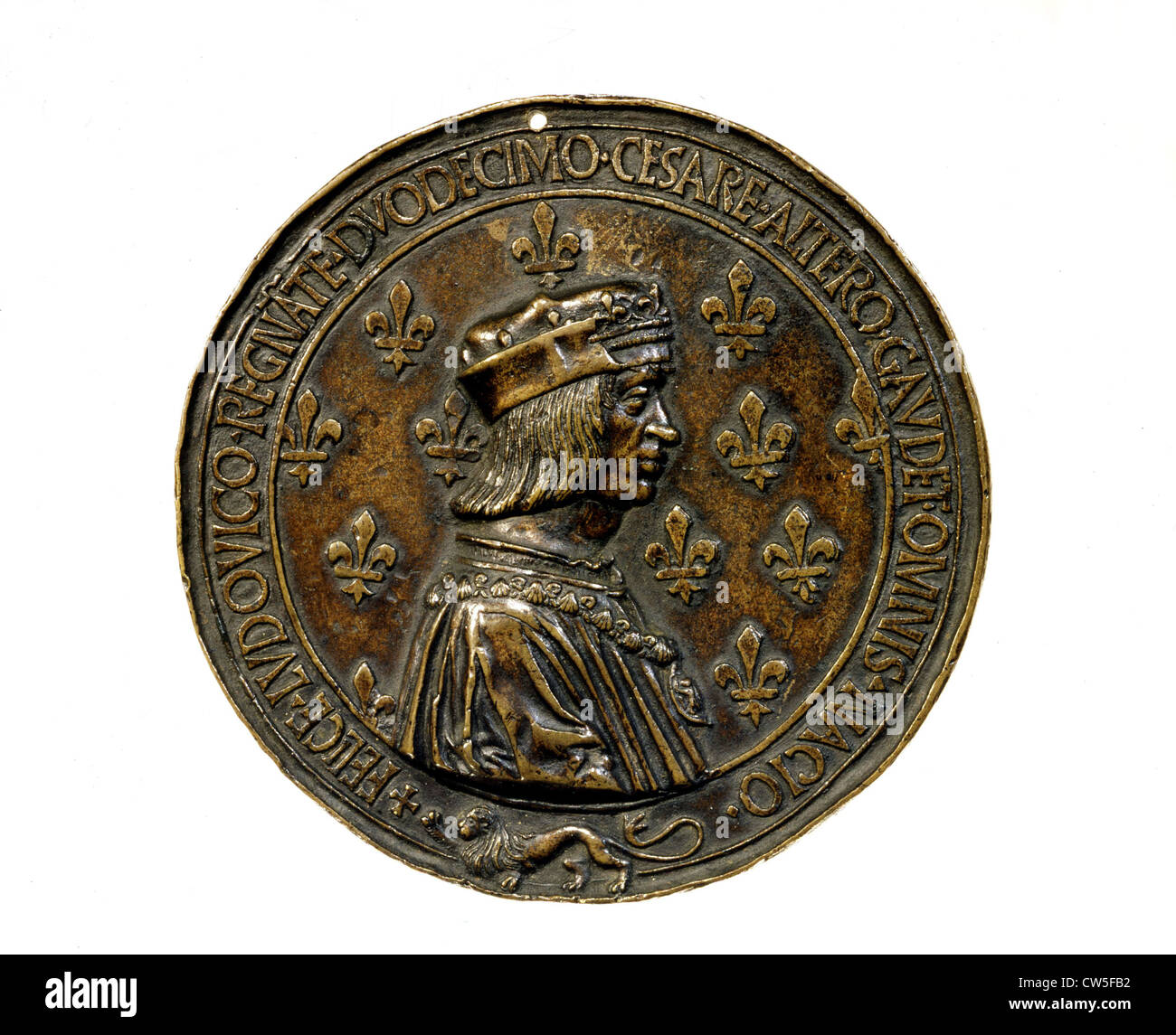Medaglia di bronzo, Luigi XII (1462-1515) Foto Stock