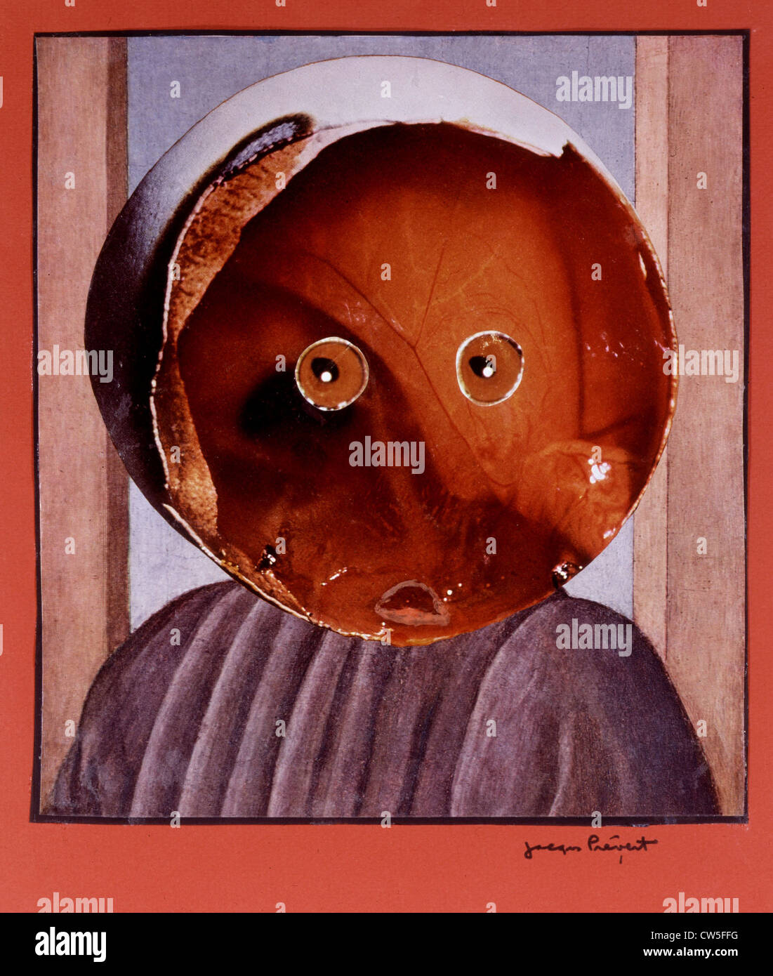 Il volto della luna, Collage di Jacques Prévert Foto Stock