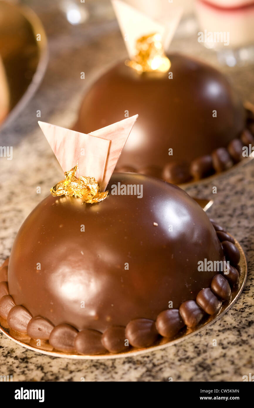 Close-up di torte al cioccolato Foto Stock