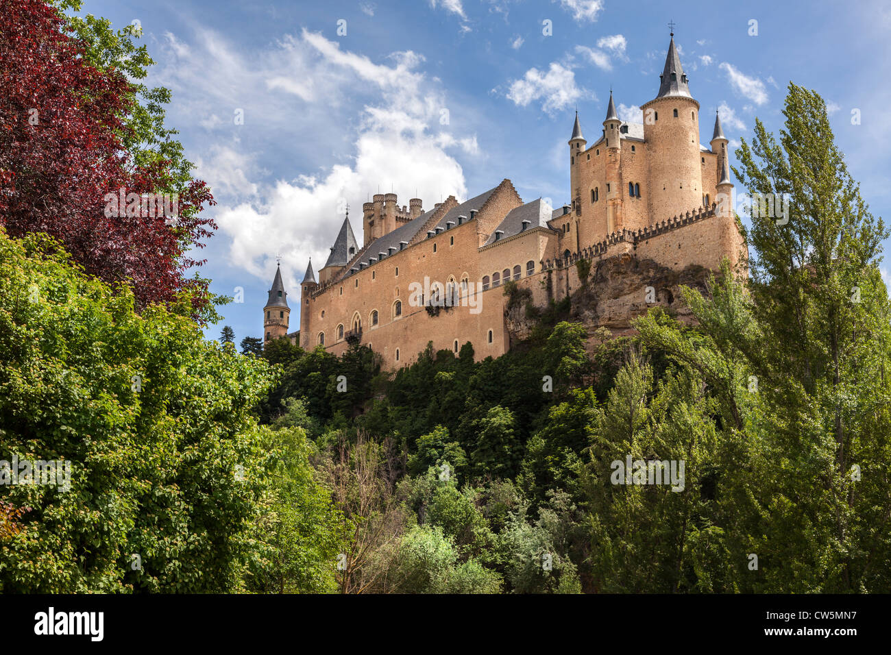 Castello Alcazar di Segovia, in Spagna, l'Europa. Foto Stock