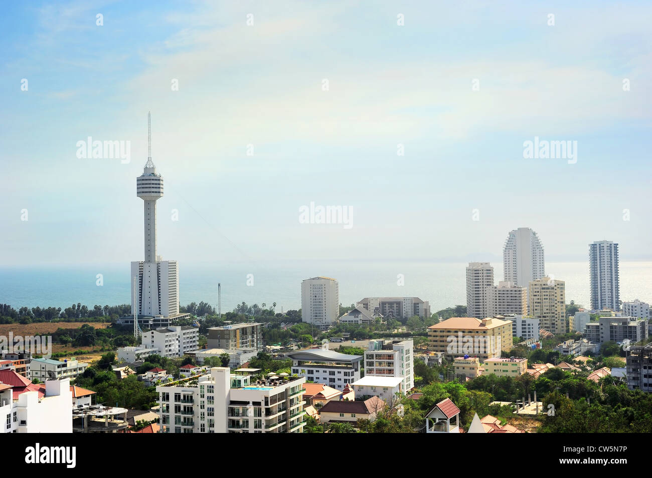 Skyline di Pattaya dal punto di vista. vista aerea Foto Stock