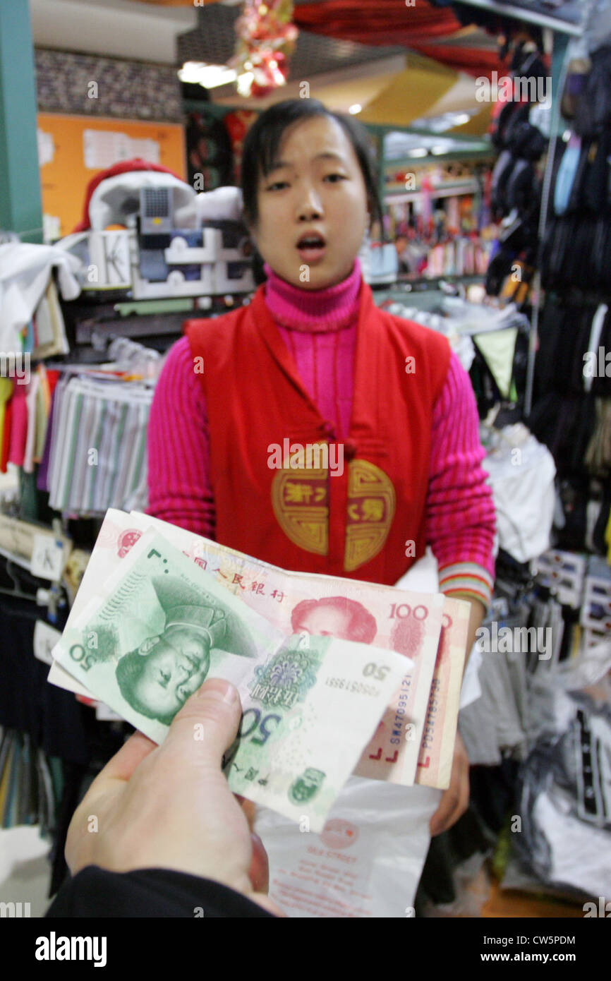 Pechino, la commessa è abbastanza soldi Foto Stock