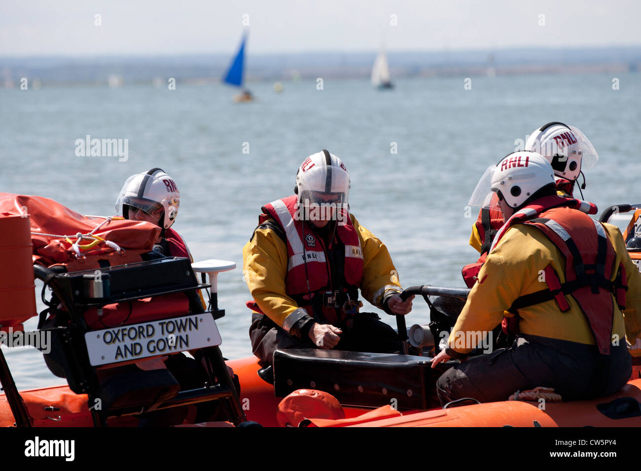 Scialuppa di salvataggio, Whistable regata, Kent Foto Stock