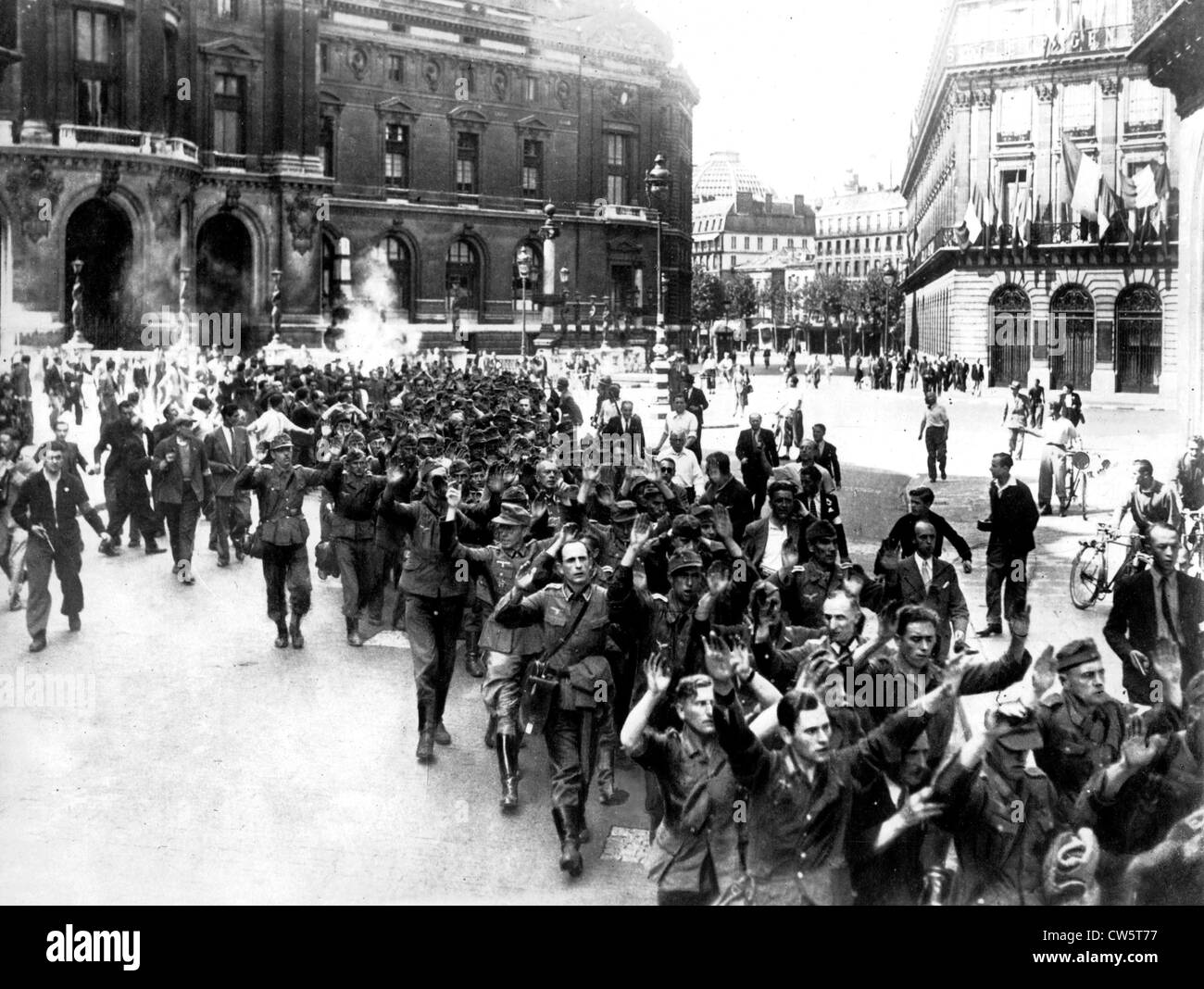 La liberazione di Parigi: i nazisti rinuncia Foto Stock
