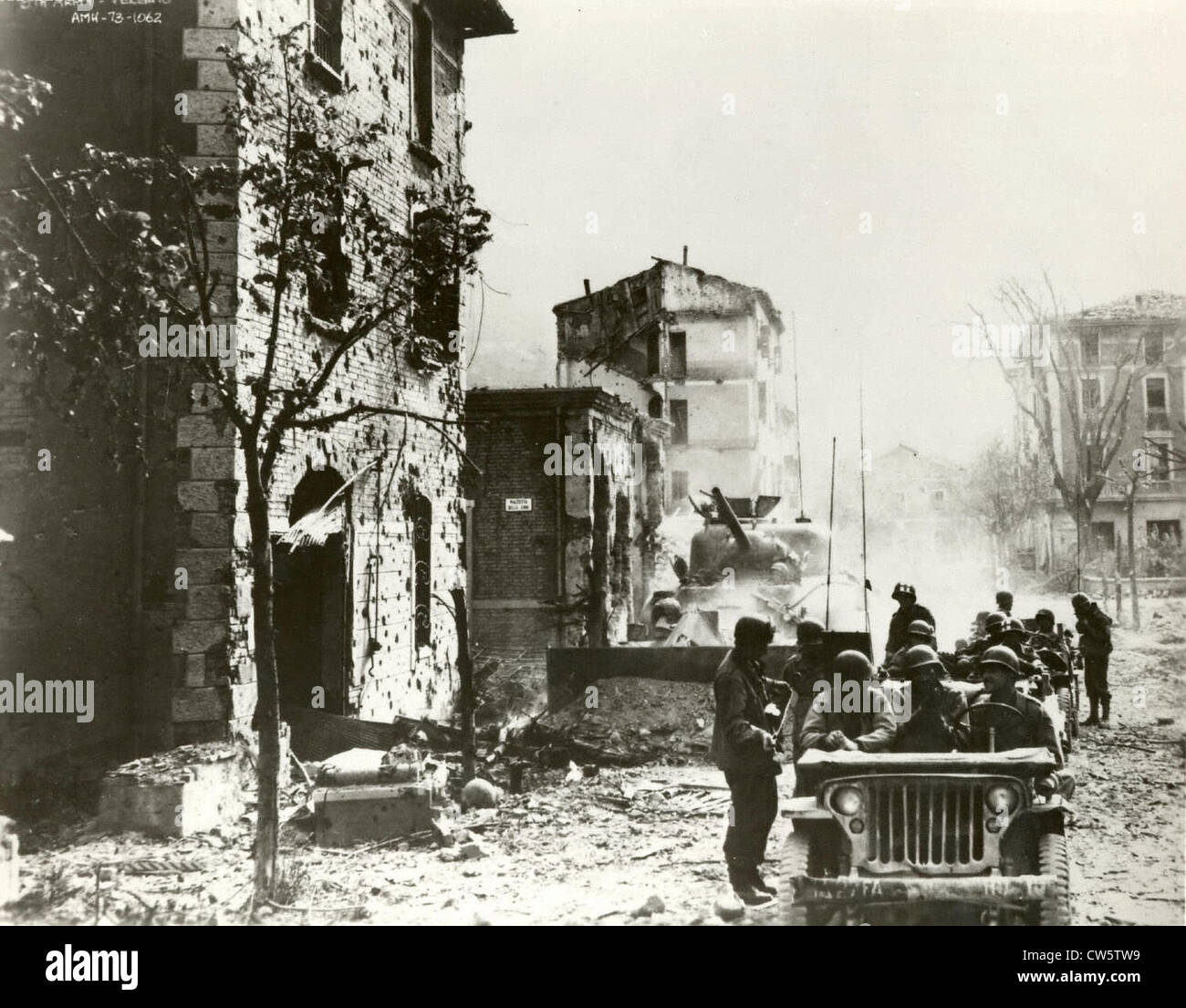 MB modello jeep durante la II Guerra Mondiale in Vergato Foto Stock
