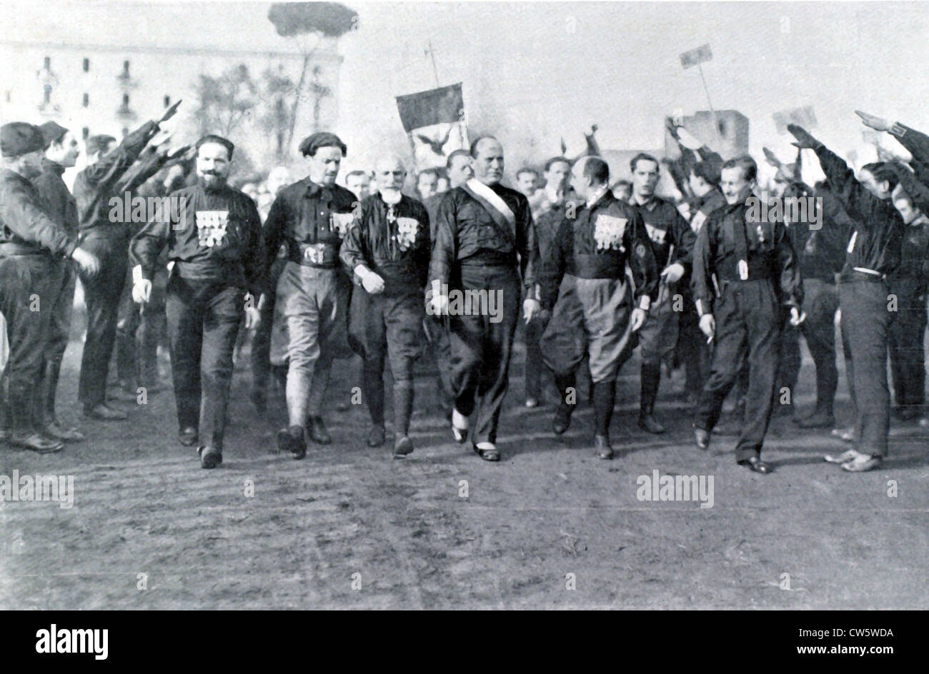 Raccolta delle milizie fascista a Napoli Foto Stock