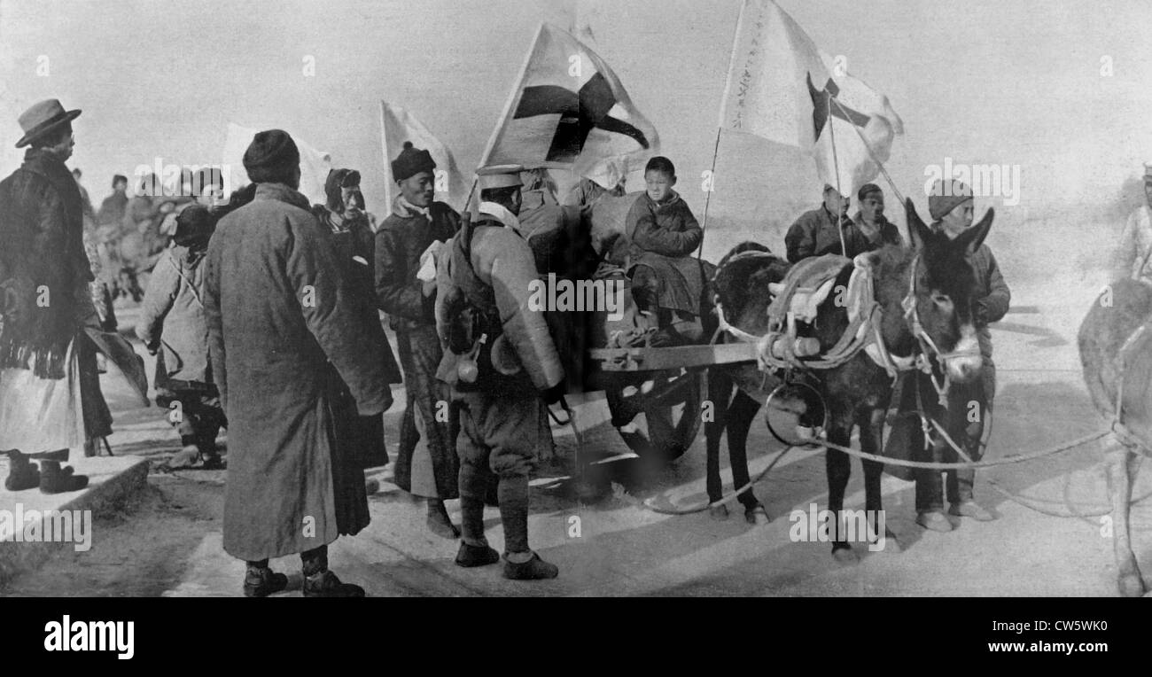 In Cina, un convoglio di rifugiati, 1926 Foto Stock