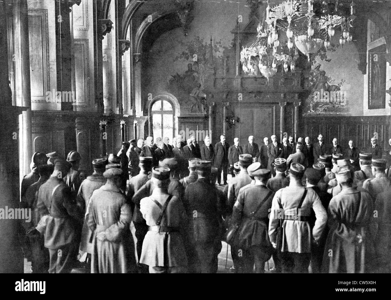 Guerra mondiale I. Dopo l'entrata dell'esercito francese in Wiesbaden (12/15/1918) Foto Stock