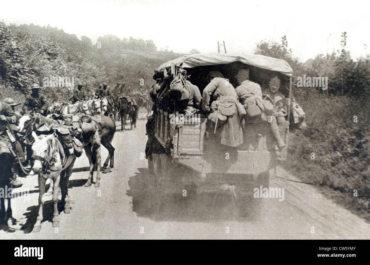Guerra mondiale I. a nordovest di Soissons durante la grande offensiva tedesca (1 giugno 1918) Foto Stock