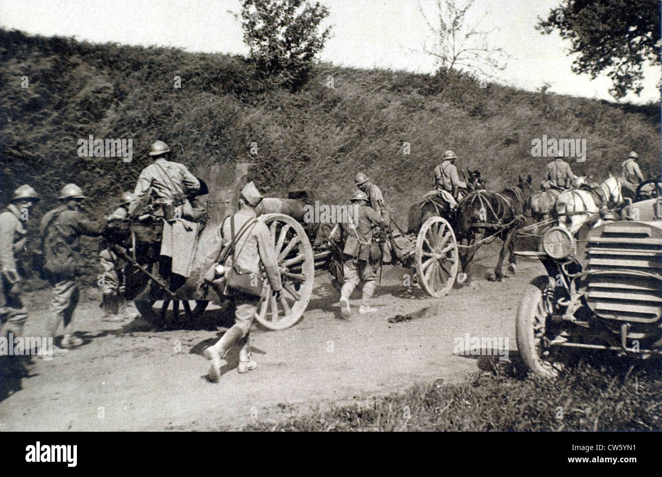 Guerra mondiale I. a nordovest di Soissons durante la grande offensiva tedesca (1 giugno 1918) Foto Stock