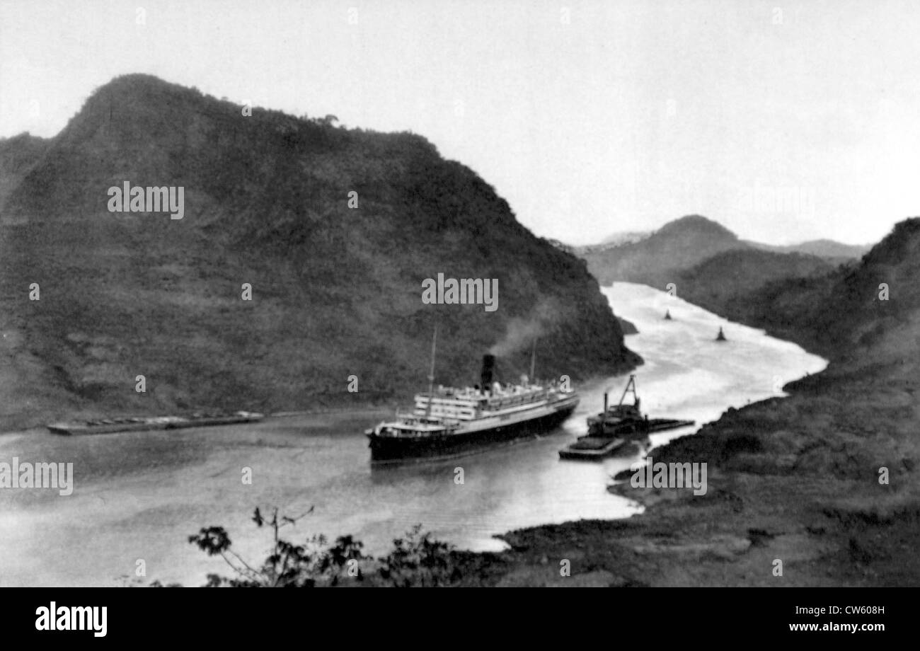 Nel canale di Panama, in corrispondenza della estremità del Pacifico(1927) Foto Stock