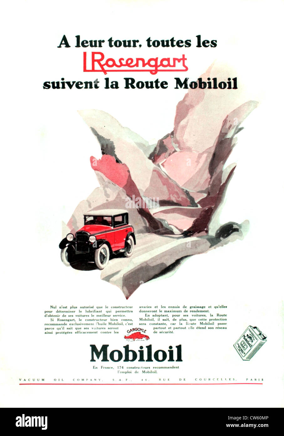 Pubblicità per 'Mobiloil" (1929) Foto Stock