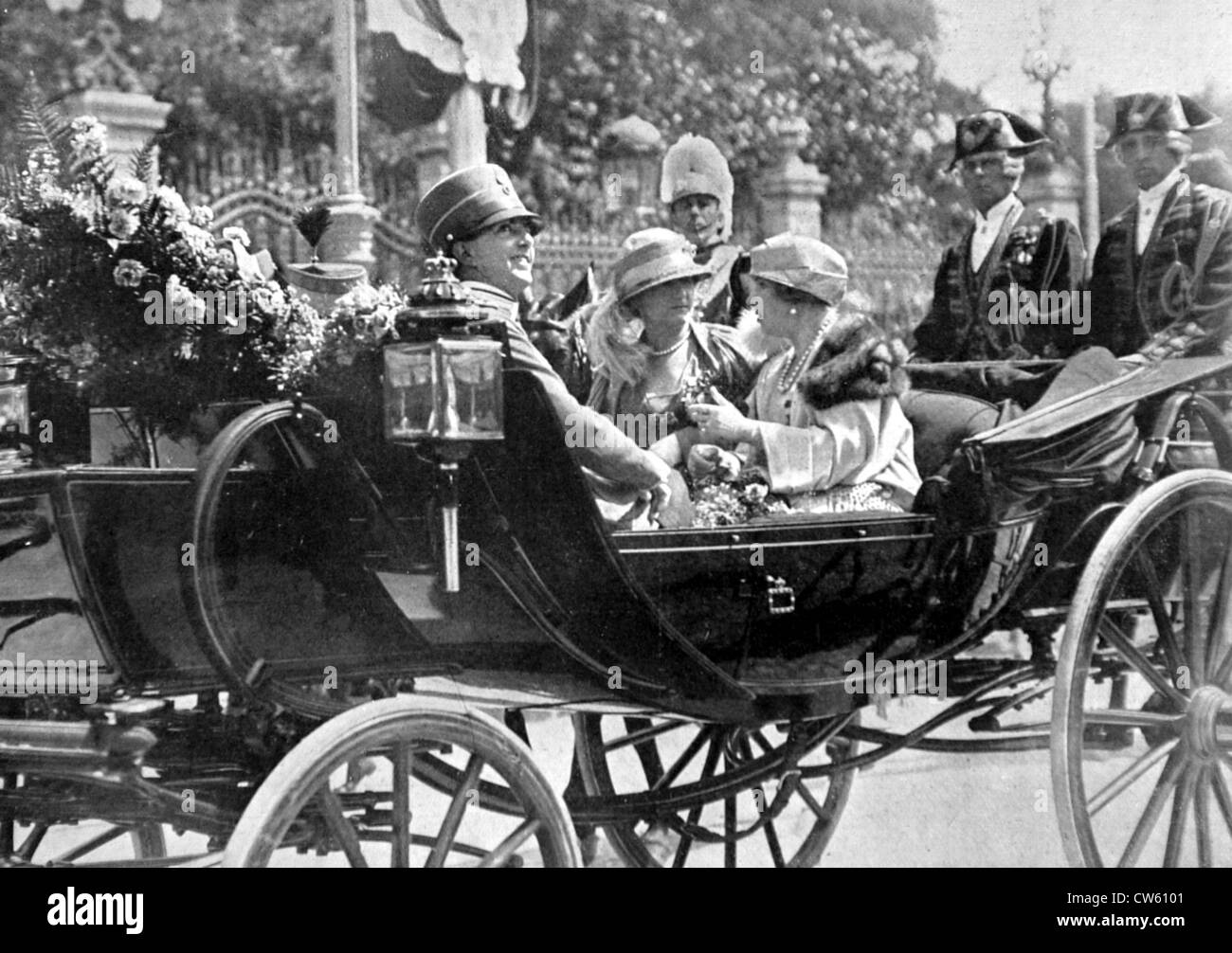 I sovrani d'Italia ha ricevuto a Madrid per i sovrani di spagnolo (1924) Foto Stock