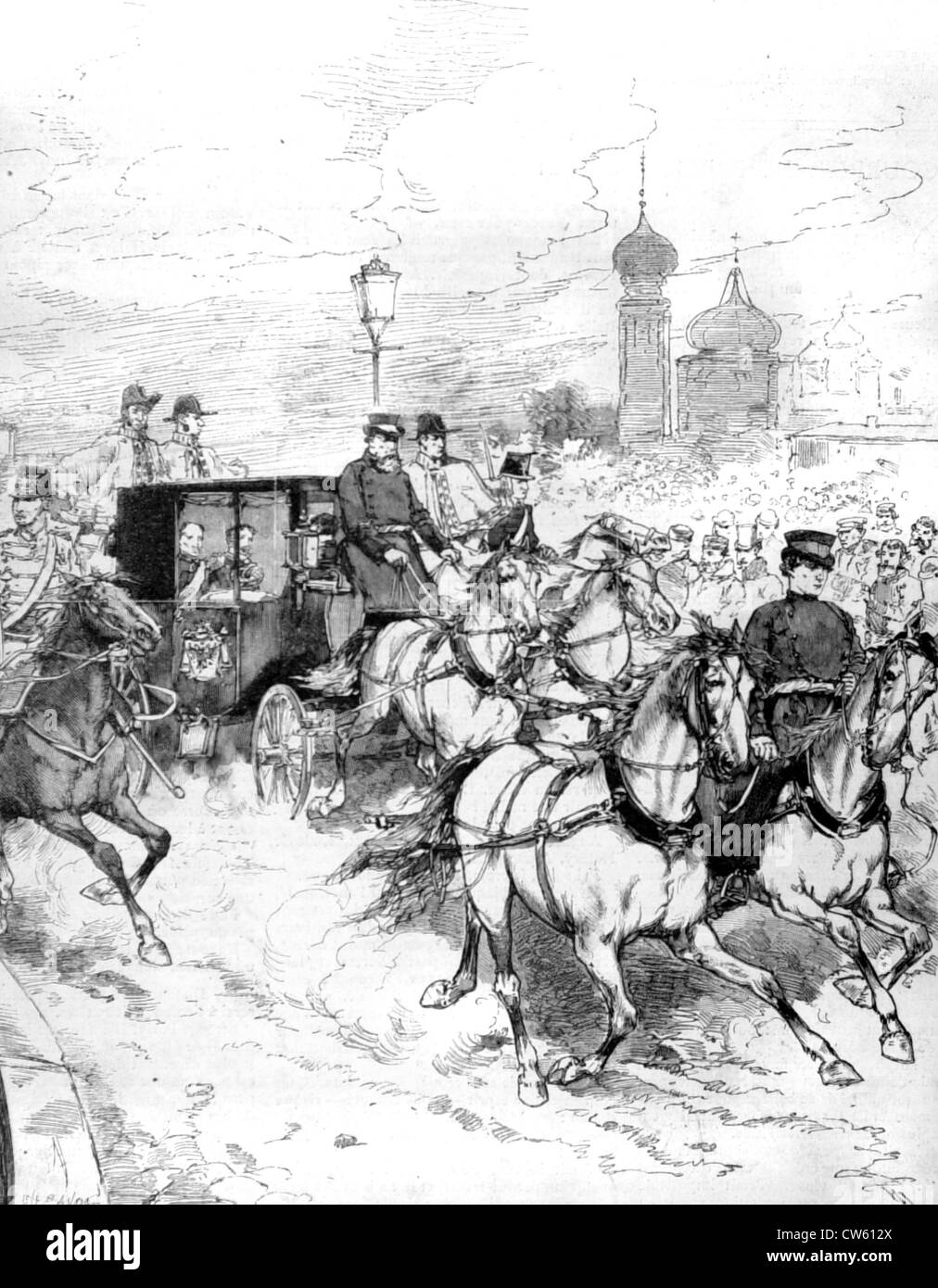 L incoronazione di corone che arrivano a Mosca (1883) Foto Stock