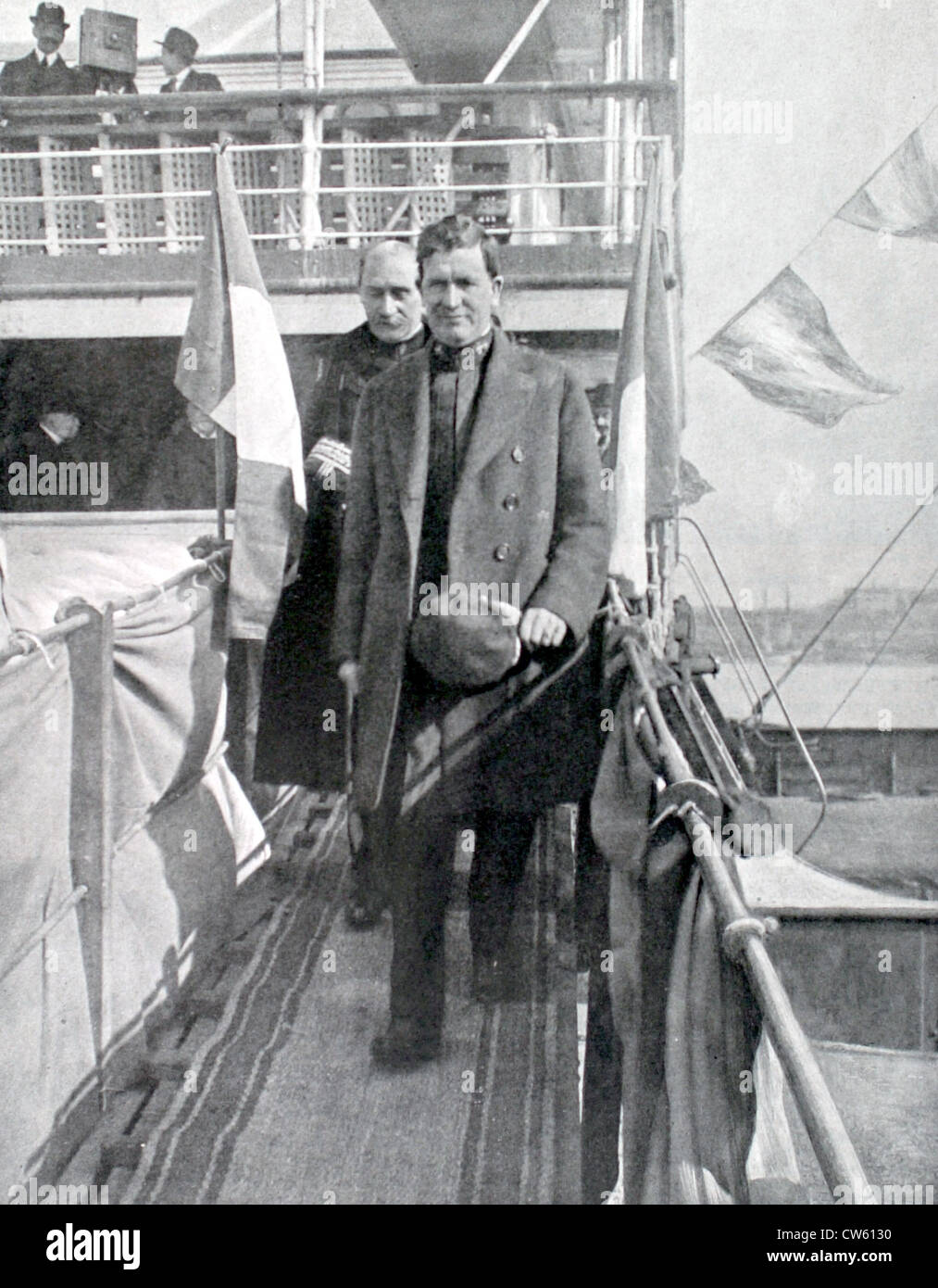 Guerra mondiale I. Capitano Tucker, della nave americana "L'Orléans', la scortecciatura di Bordeaux (1917) Foto Stock
