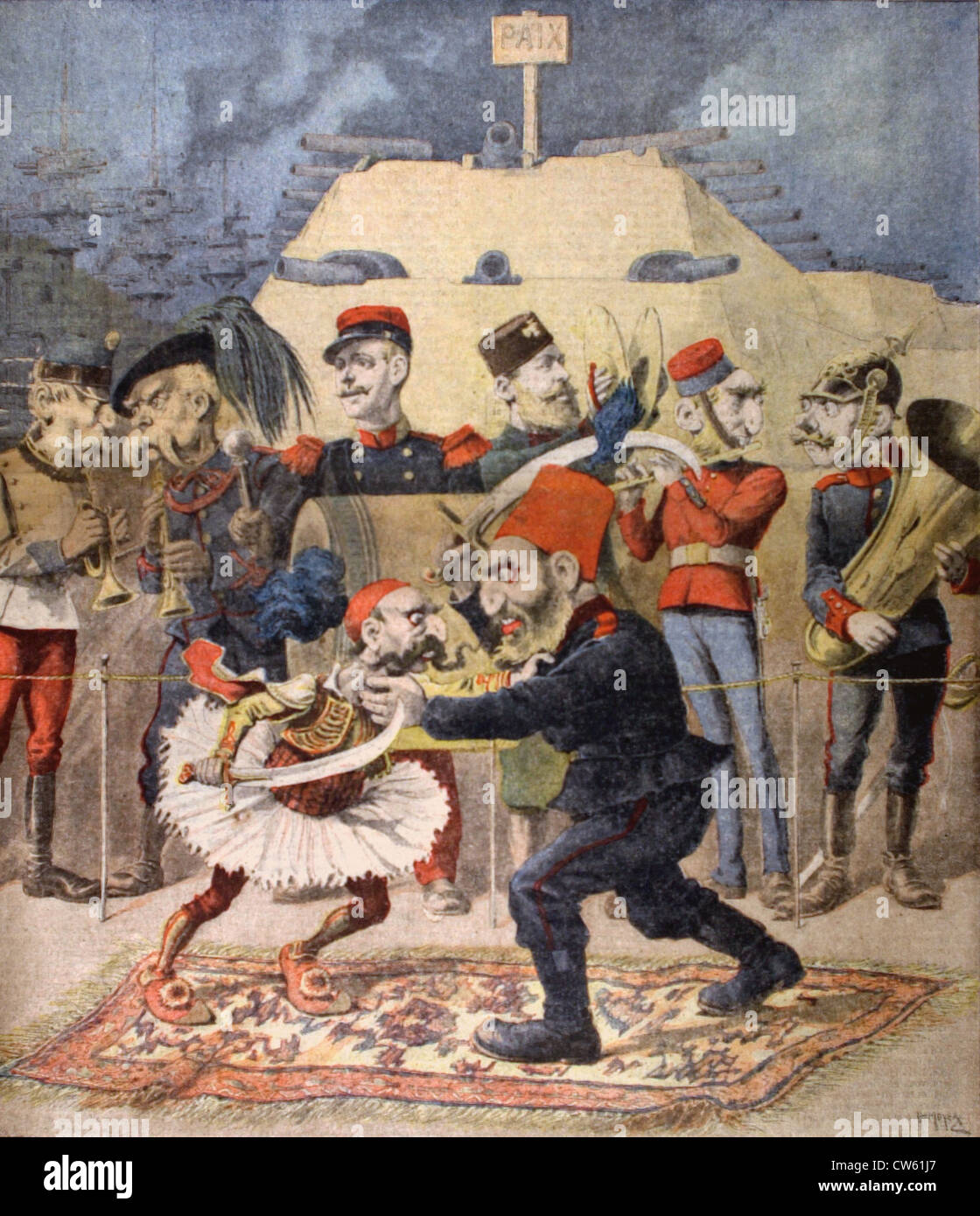 Cartoon sulla guerra Greco-Turkish: 'Il concerto delle nazioni" (1897) Foto Stock