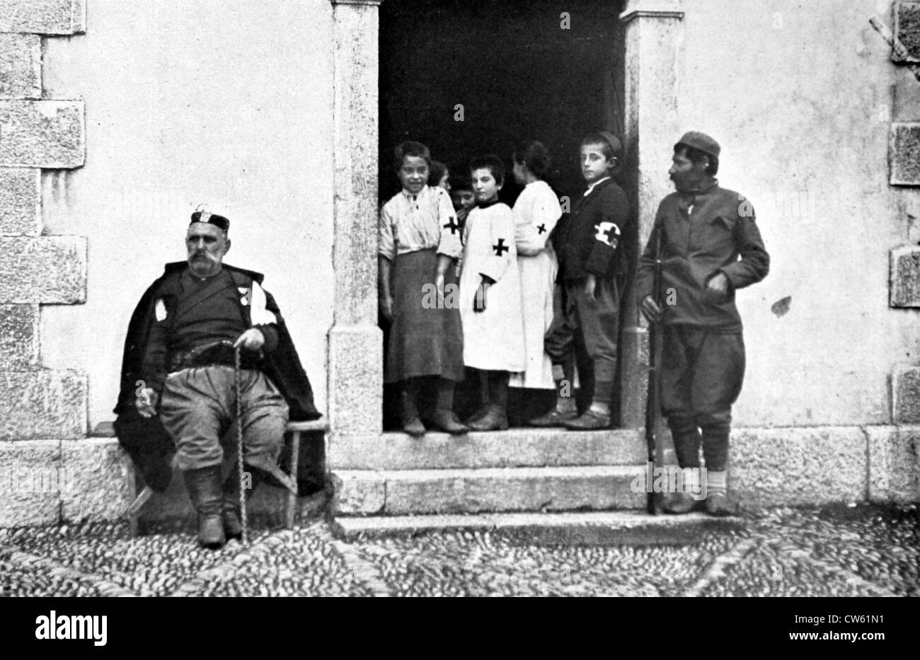 Maschio montenegrino di infermieri Podgoritza (1912) Foto Stock