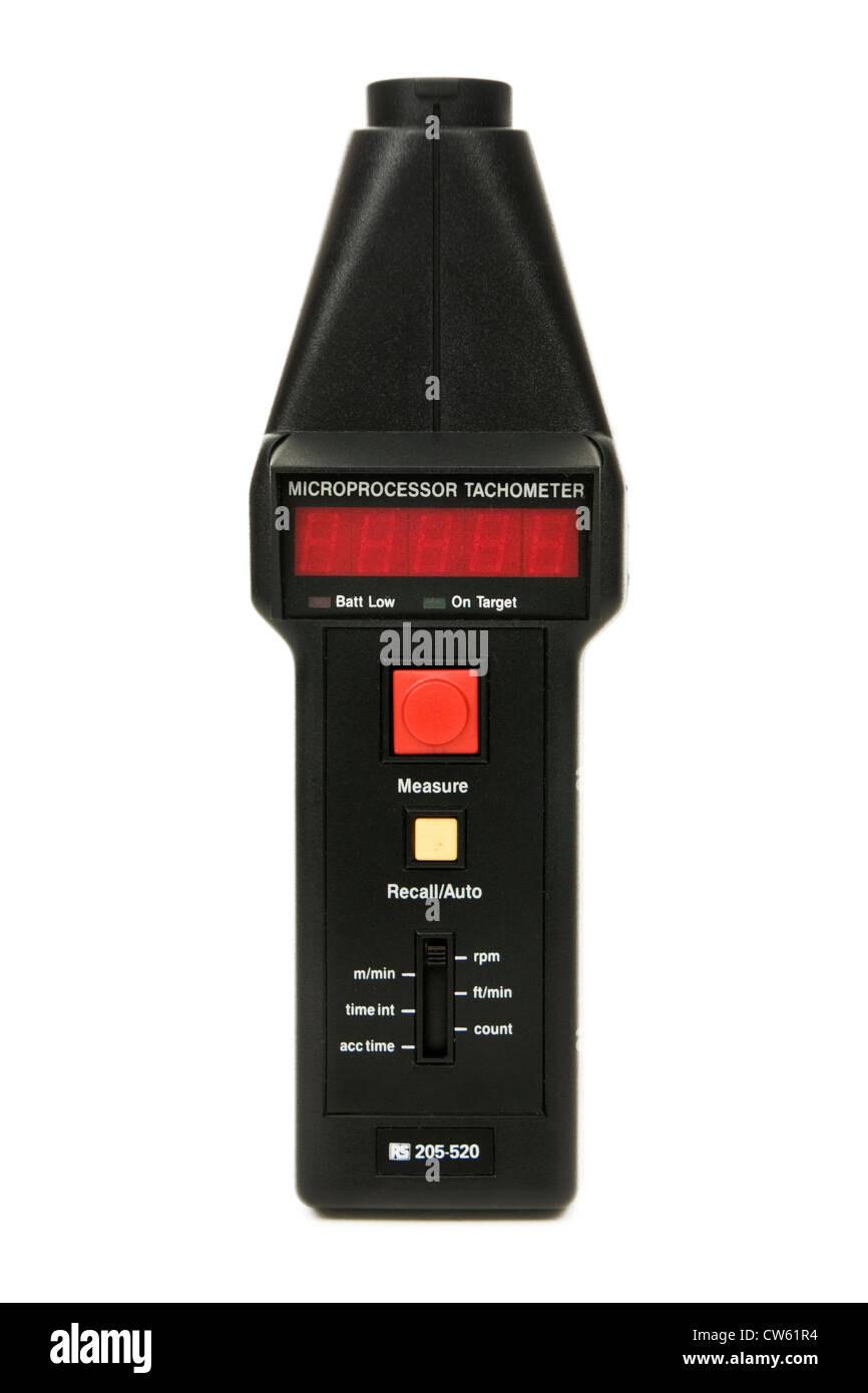 RS Components CT6 compatto multi-intervallo ottico tachimetro a microprocessore per la misurazione senza contatto di RPM / tempo di ciclo Foto Stock