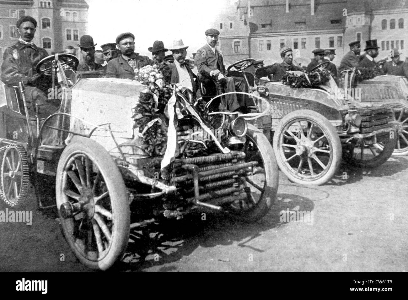 Parigi-berlino, centrale gara automobilistica (1901) Foto Stock