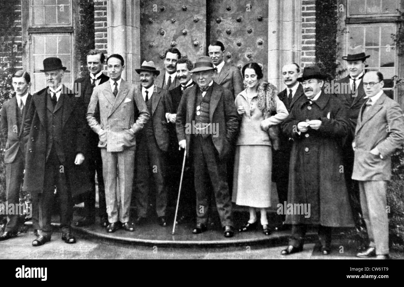 Incontro tra il sig. Aristide Briand e il sig. Lloyd George in Lympne (1921) Foto Stock