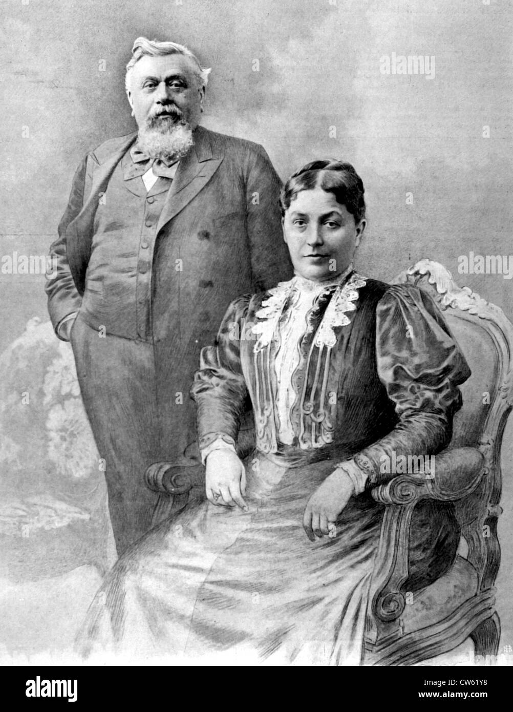 Il presidente della Repubblica, il sig. Fallières e sua moglie (1906) Foto Stock