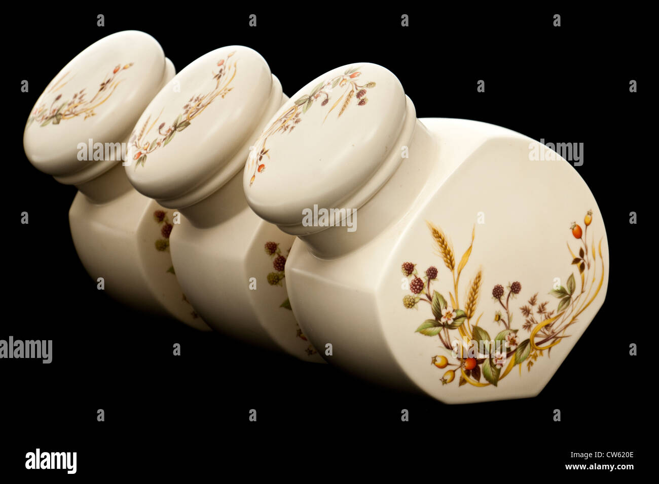 La Marks & Spencer "Harvest" ceramica vasi di storage Foto Stock